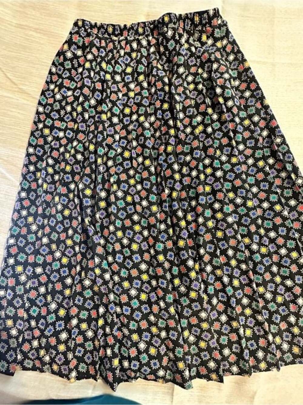 Vintage Leslie Fay Printed Midi Skirt *Petite 10